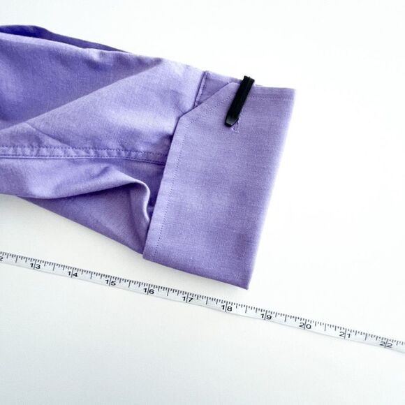 Tommy Hilfiger Mens Shirt Regular Fit Long Sleeve French Cuffs Purple Size 16 - Picture 7 of 8